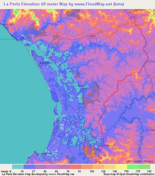 La Perla,Ecuador Elevation Map