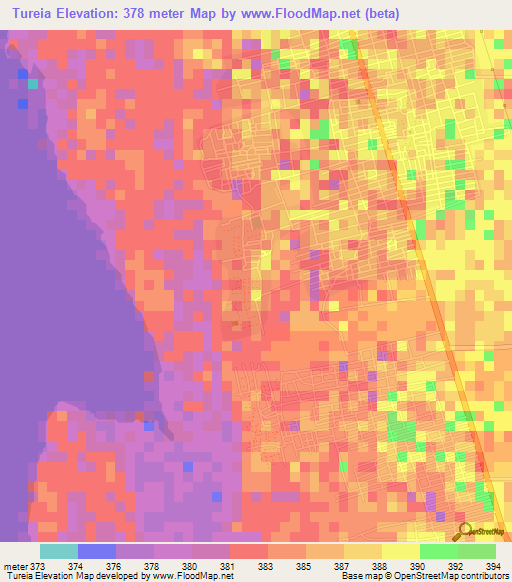 Tureia,Sudan Elevation Map