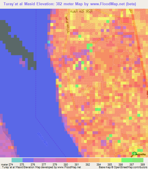 Turay`at al Masid,Sudan Elevation Map