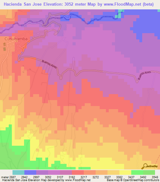 Hacienda San Jose,Ecuador Elevation Map