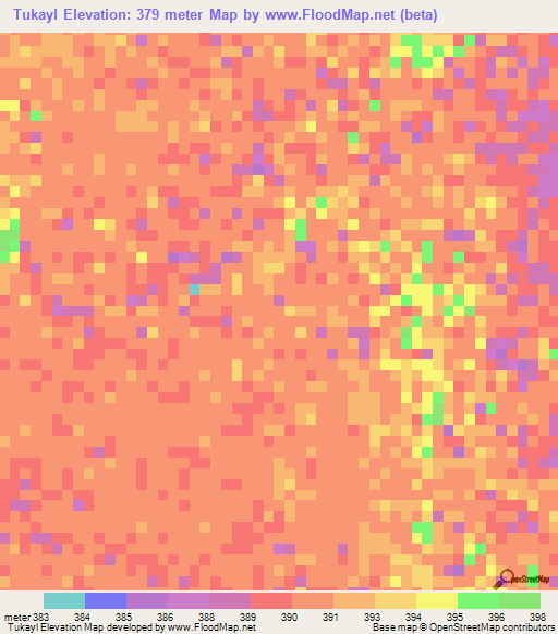 Tukayl,Sudan Elevation Map