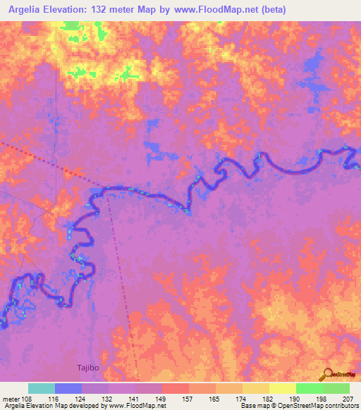Argelia,Bolivia Elevation Map