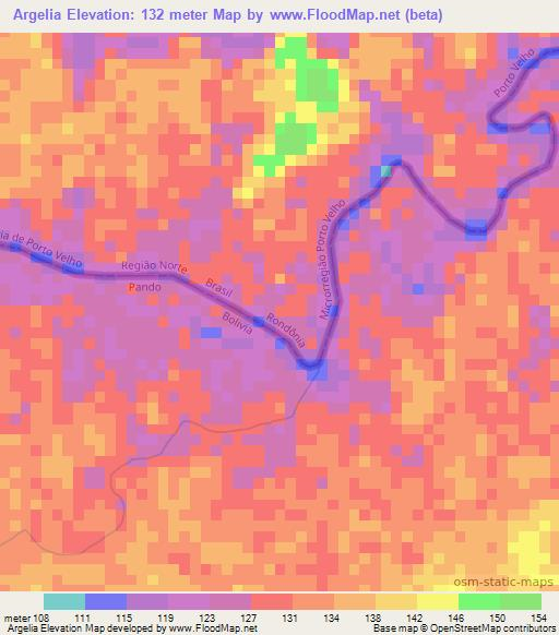 Argelia,Bolivia Elevation Map