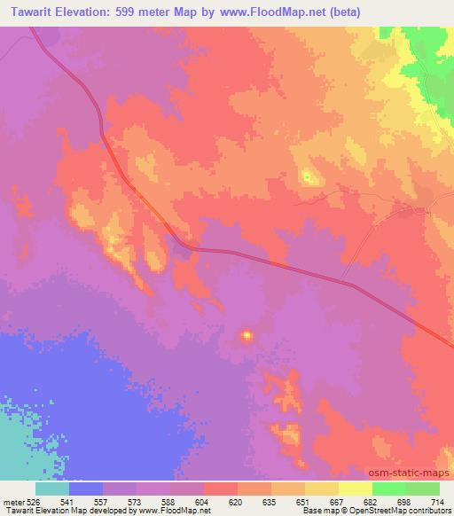 Tawarit,Sudan Elevation Map