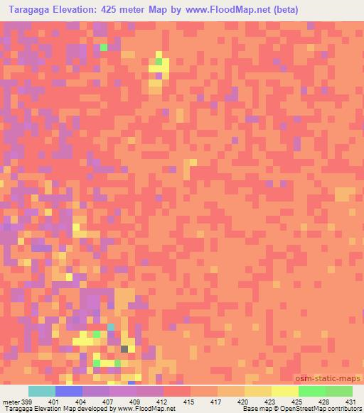 Taragaga,Sudan Elevation Map