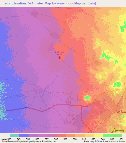 Taha,Sudan Elevation Map
