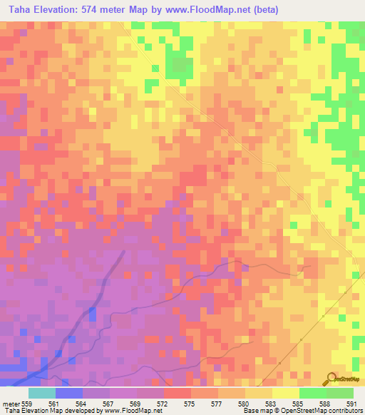 Taha,Sudan Elevation Map