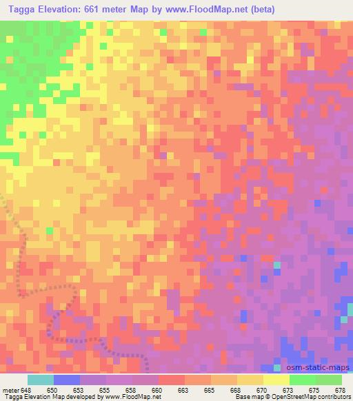 Tagga,Sudan Elevation Map