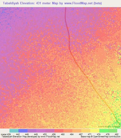 Tabaldiyah,Sudan Elevation Map