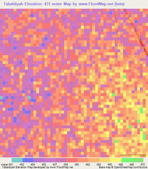 Tabaldiyah,Sudan Elevation Map