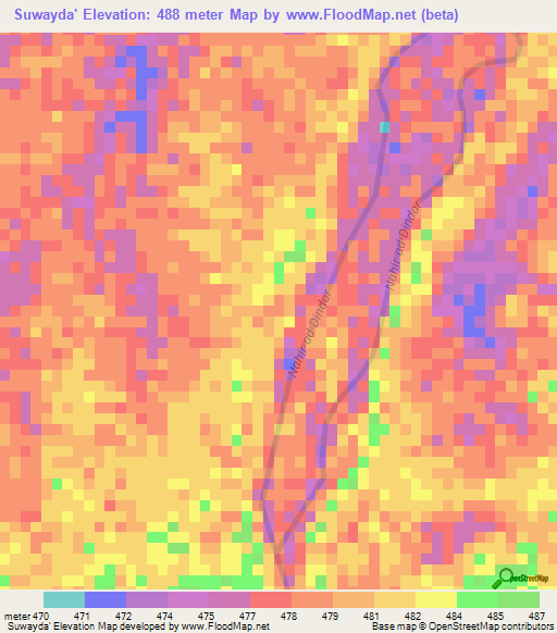Suwayda',Sudan Elevation Map