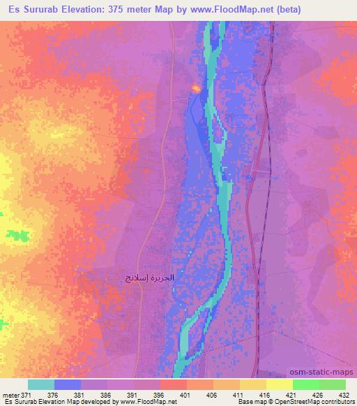 Es Sururab,Sudan Elevation Map