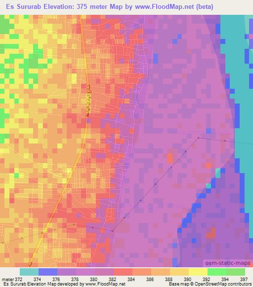 Es Sururab,Sudan Elevation Map