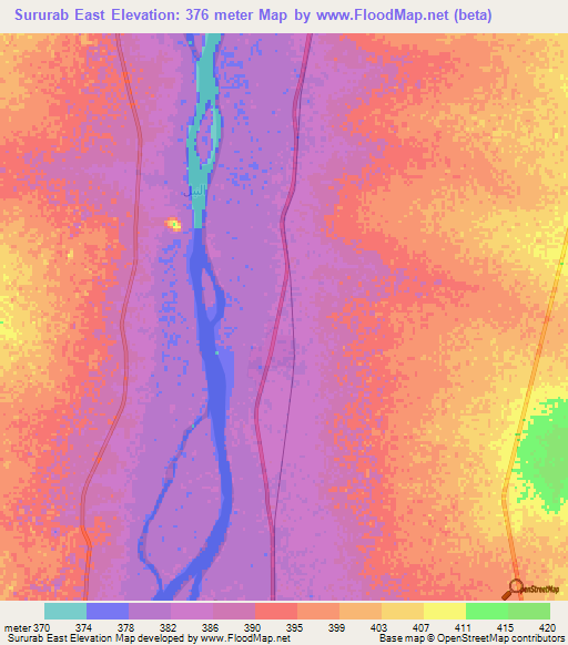 Sururab East,Sudan Elevation Map