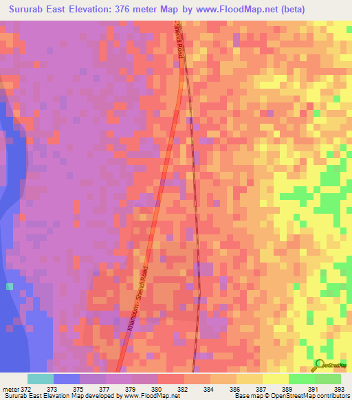 Sururab East,Sudan Elevation Map