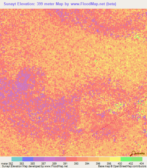 Sunayt,Sudan Elevation Map