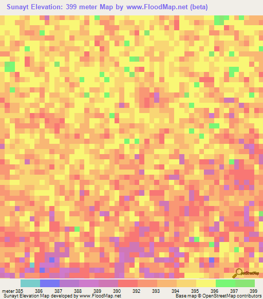 Sunayt,Sudan Elevation Map