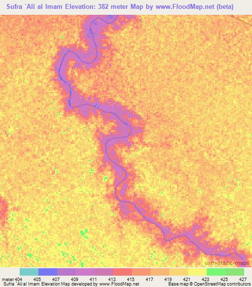 Sufra `Ali al Imam,Sudan Elevation Map