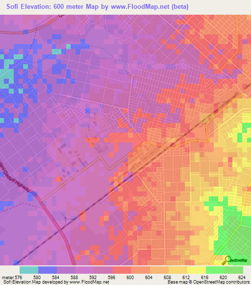 Sofi,Sudan Elevation Map