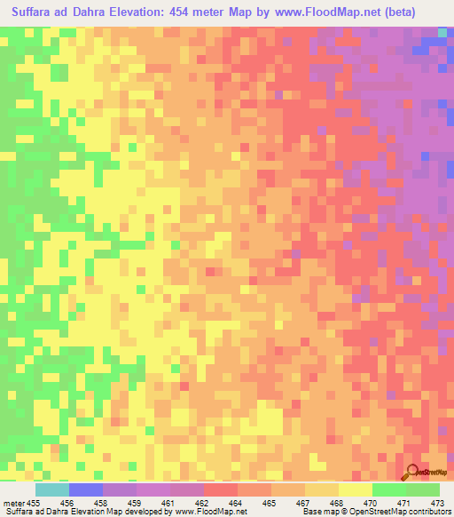 Suffara ad Dahra,Sudan Elevation Map