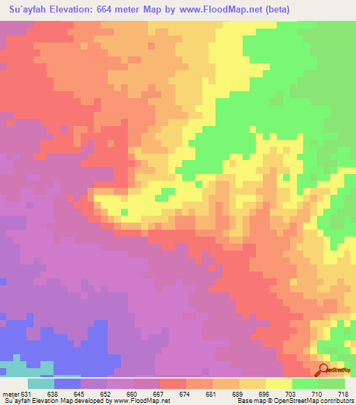Su`ayfah,Sudan Elevation Map
