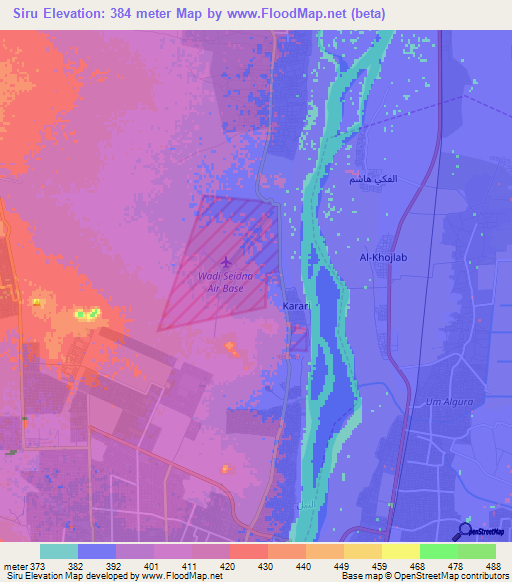 Siru,Sudan Elevation Map