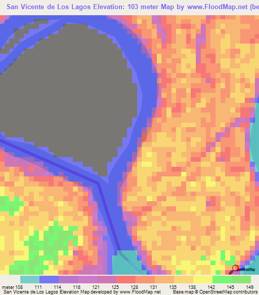 San Vicente de Los Lagos,Colombia Elevation Map