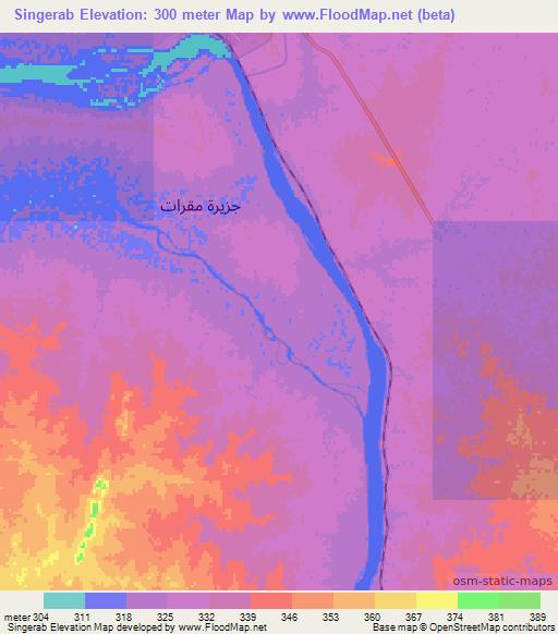 Singerab,Sudan Elevation Map