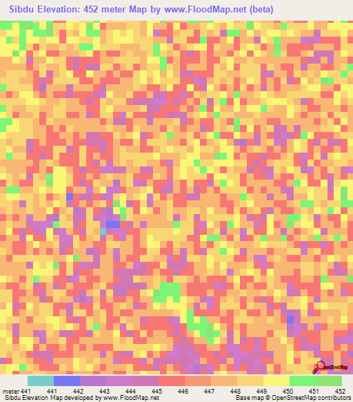 Sibdu,Sudan Elevation Map