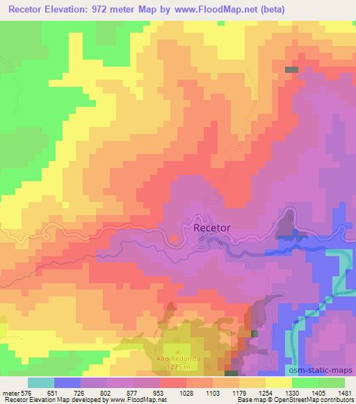 Recetor,Colombia Elevation Map