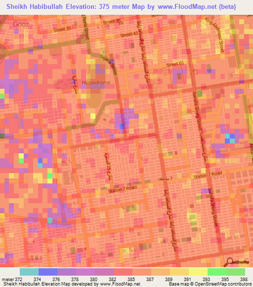 Sheikh Habibullah,Sudan Elevation Map
