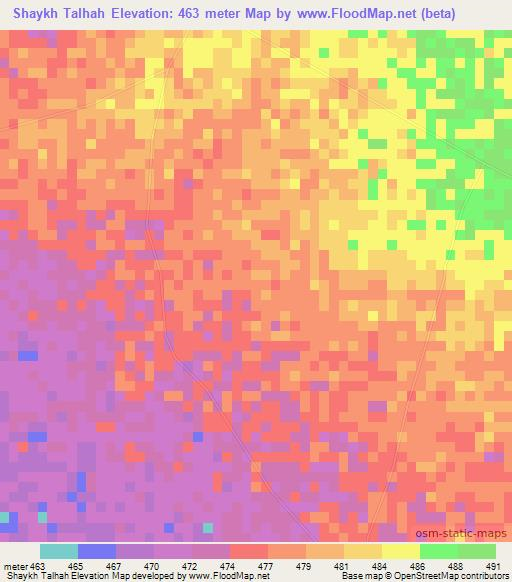 Shaykh Talhah,Sudan Elevation Map