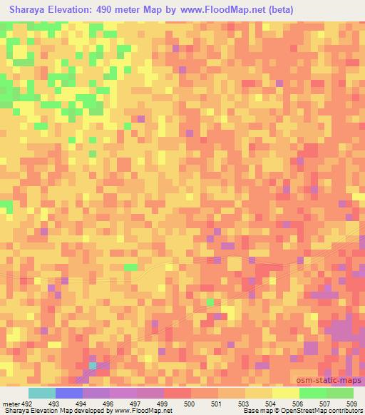 Sharaya,Sudan Elevation Map