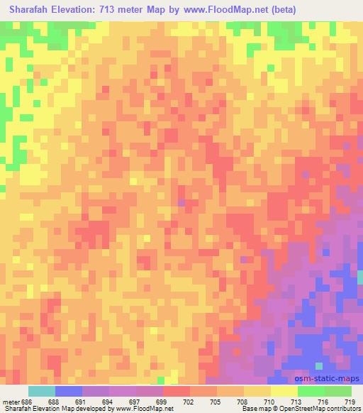 Sharafah,Sudan Elevation Map
