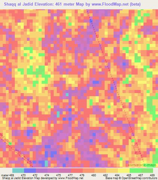 Shaqq al Jadid,Sudan Elevation Map