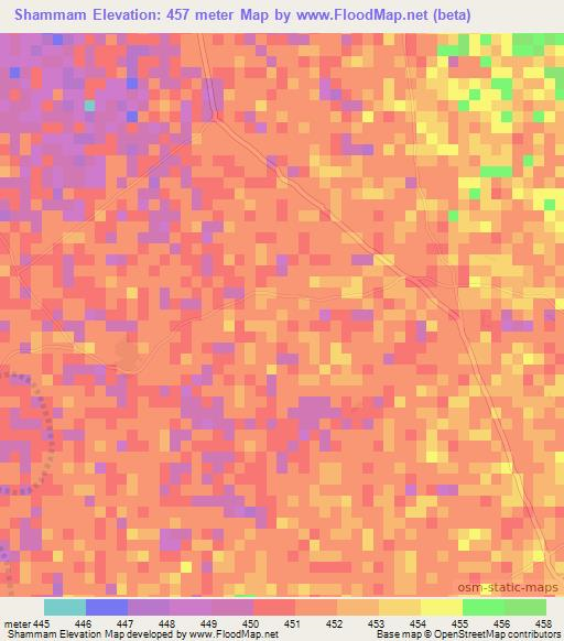 Shammam,Sudan Elevation Map