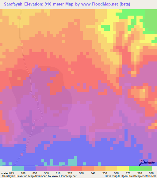 Sarafayah,Sudan Elevation Map