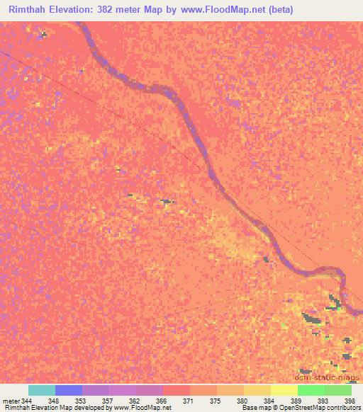 Rimthah,Sudan Elevation Map