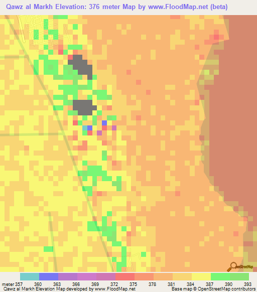 Qawz al Markh,Sudan Elevation Map