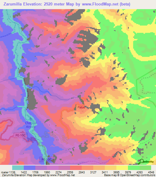 Zarumilla,Peru Elevation Map