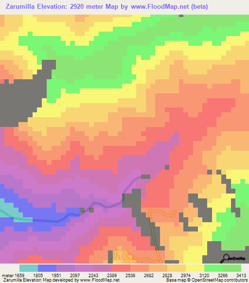 Zarumilla,Peru Elevation Map