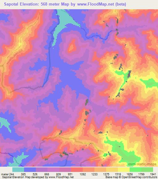 Sapotal,Peru Elevation Map