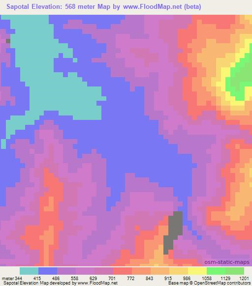 Sapotal,Peru Elevation Map