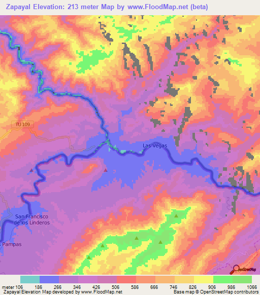 Zapayal,Peru Elevation Map