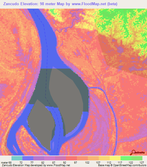 Zancudo,Peru Elevation Map