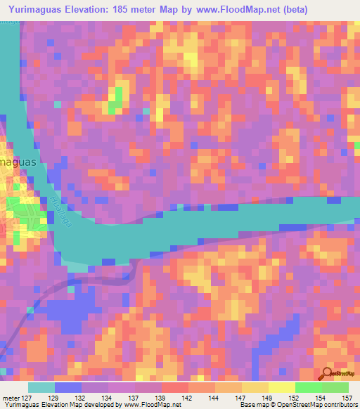 Yurimaguas,Peru Elevation Map