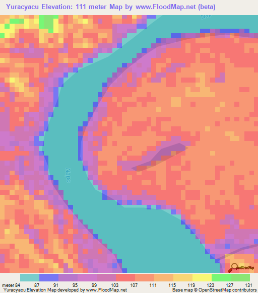 Yuracyacu,Peru Elevation Map