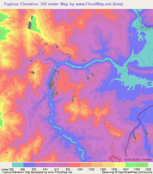 Yupicuz,Peru Elevation Map