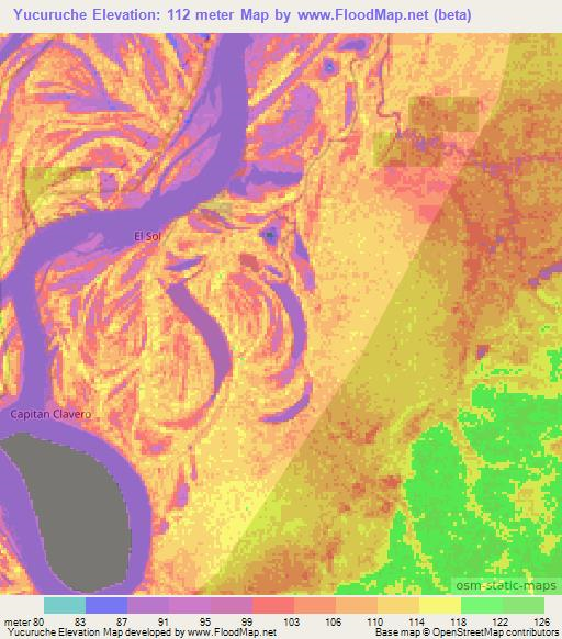 Yucuruche,Peru Elevation Map