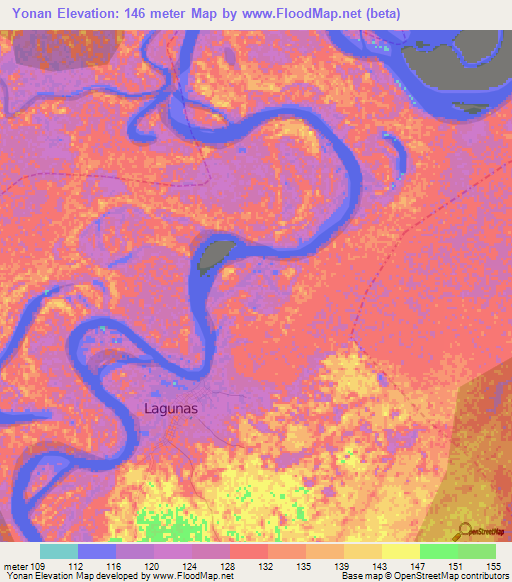 Yonan,Peru Elevation Map